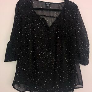 Adorable star detail sheer top